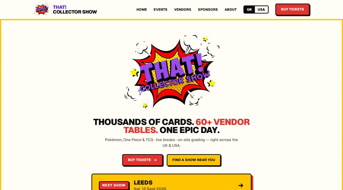 That Collector Show events website homepage